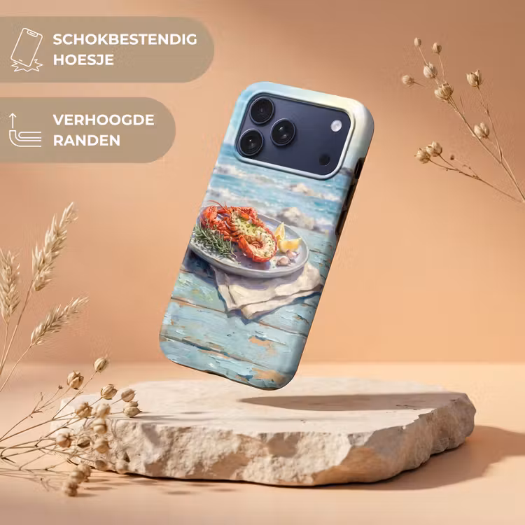Telefoonhoesje Toughcase - Eten - Zee - Kust - Modern - Blauw — 5