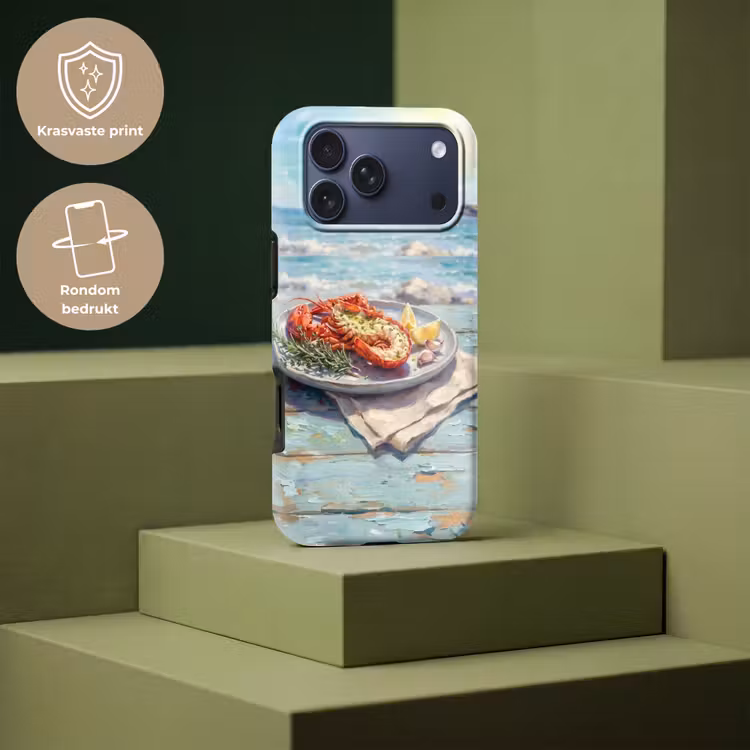 Telefoonhoesje Toughcase - Eten - Zee - Kust - Modern - Blauw — 7