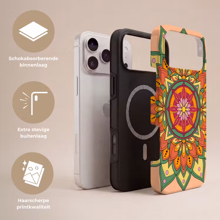 Telefoonhoesje Toughcase - Mandala - Bloemen - Abstract - Kleurrijk — 3