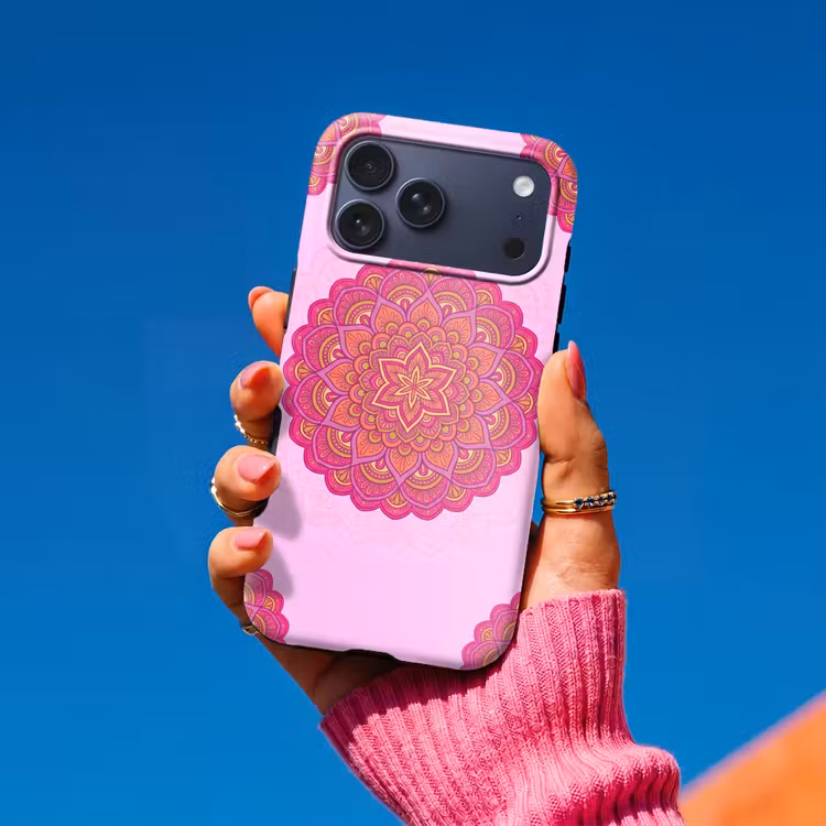 Telefoonhoesje Toughcase - Mandala - Cirkel - Spiritueel - Oosters - Roze — 2