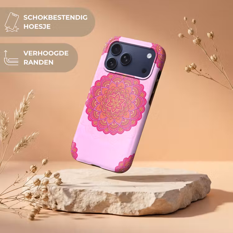 Telefoonhoesje Toughcase - Mandala - Cirkel - Spiritueel - Oosters - Roze — 5
