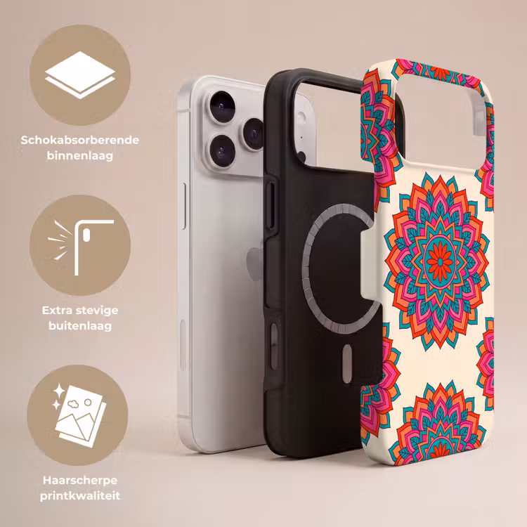 Telefoonhoesje Toughcase - Mandala - Patroon - Abstract - Kleurrijk - Modern — 3