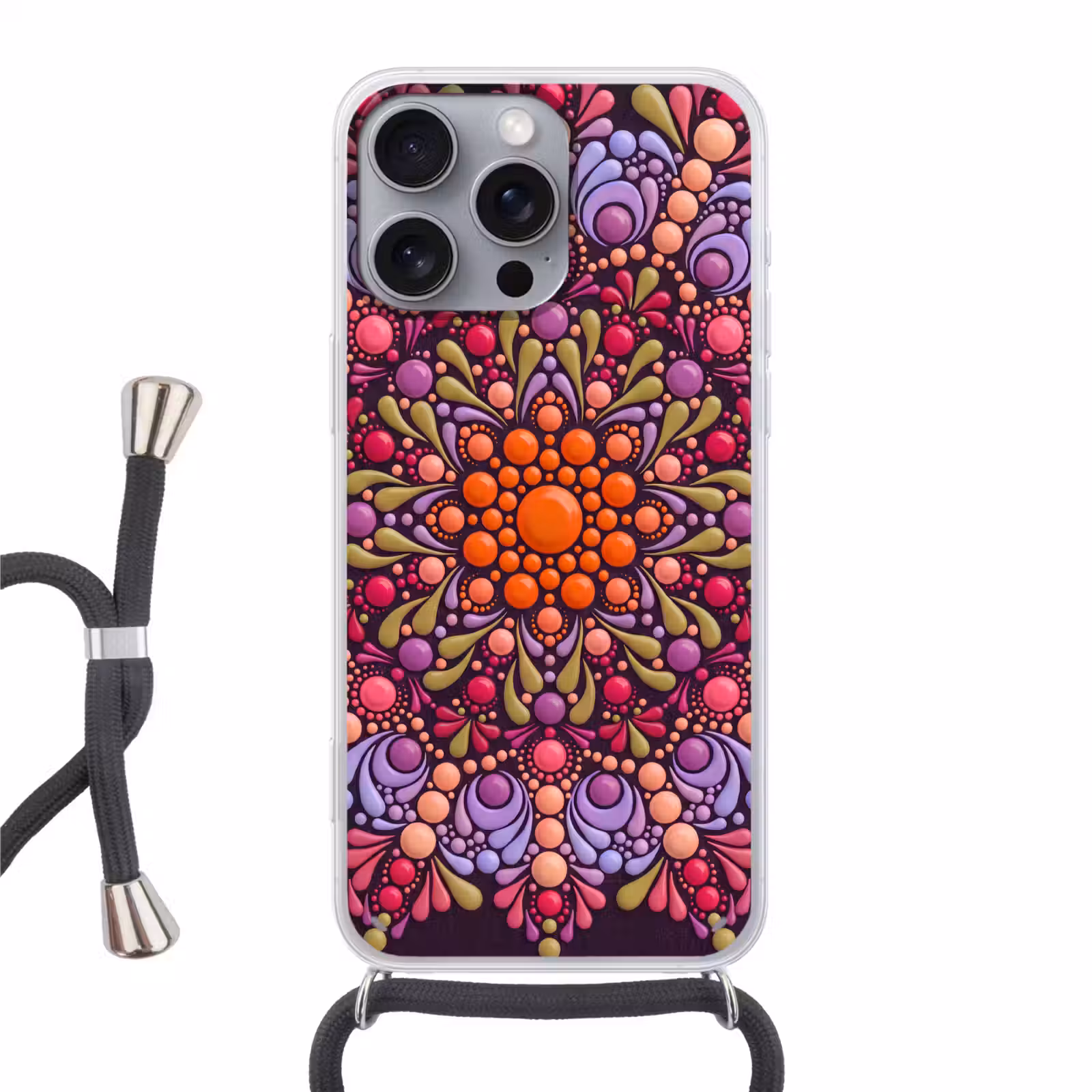 Telefoonhoesje met koord - Patroon - Stippen - Abstract - Modern - Kleurrijk — 1