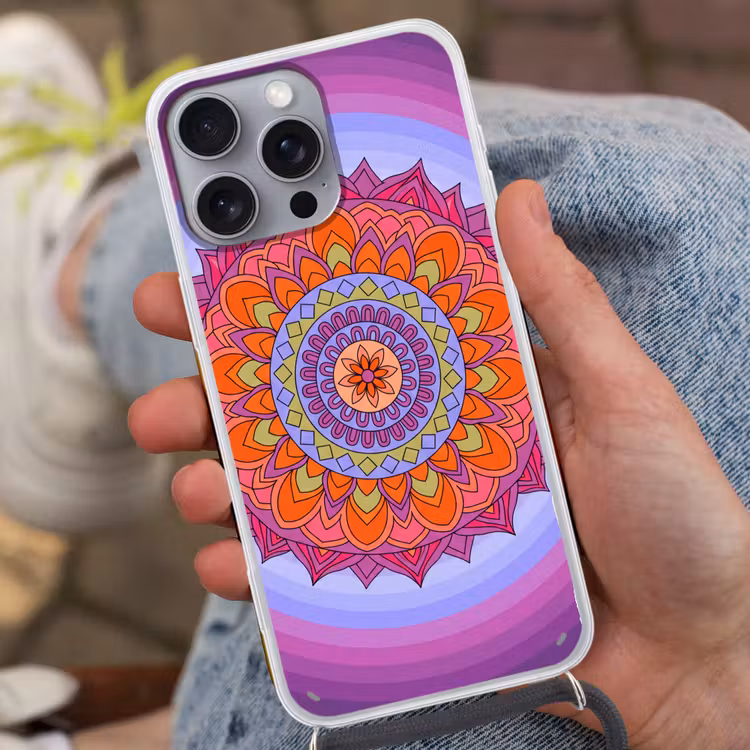 Telefoonhoesje met koord - Mandala - Cirkel - Abstract - Kleurrijk - Patroon — 2