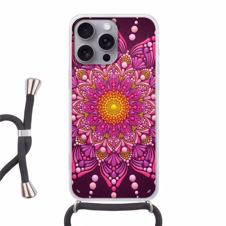 Telefoonhoesje met koord - Patroon - Stippen - Abstract - Kleurrijk — 1