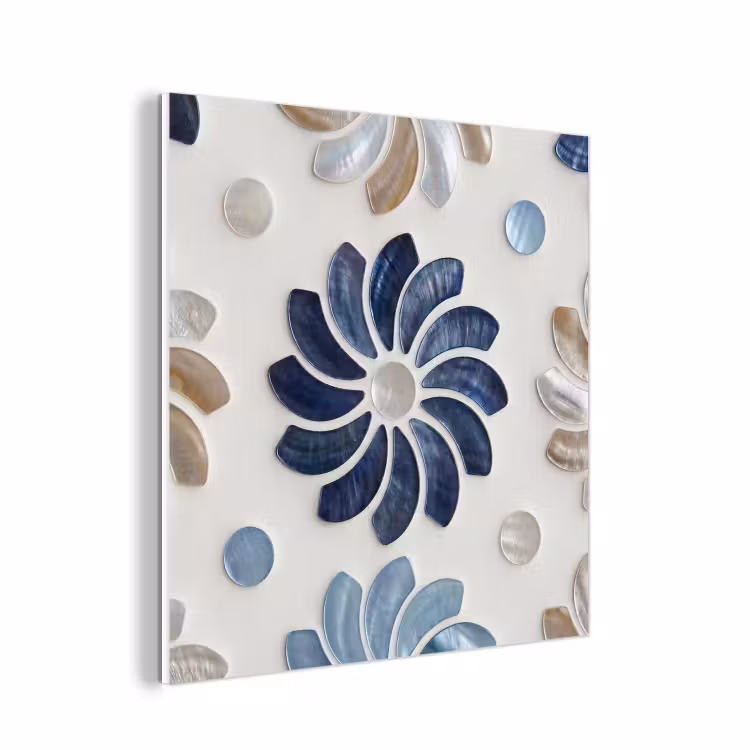 Forex - Bloemen - Parelmoer - Abstract - Patroon - Blauw — 1