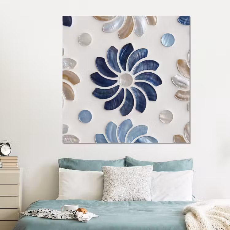 Forex - Bloemen - Parelmoer - Abstract - Patroon - Blauw — 2
