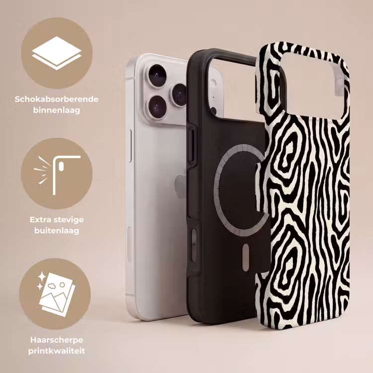Telefoonhoesje Toughcase - Zebra - Zwart - Abstract — 3