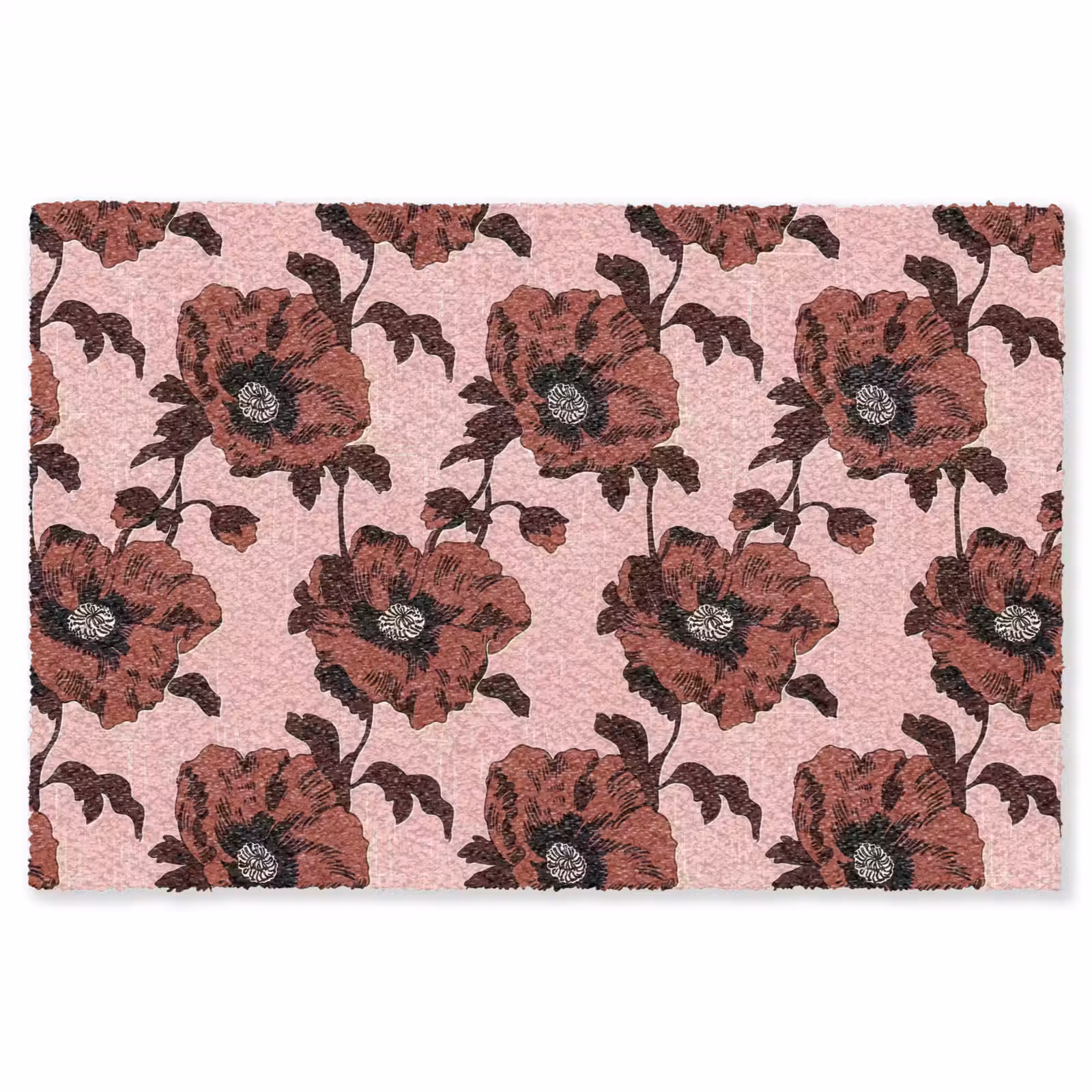 Vloerkleed - Bloemen - Retro - Rood — 1