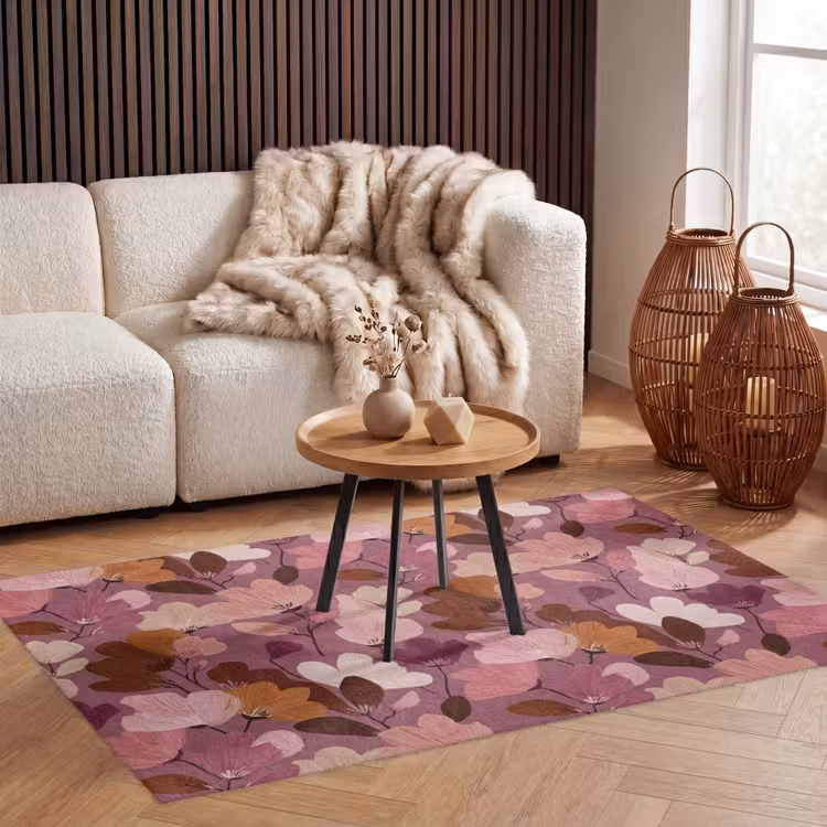 Vloerkleed - Bloem - Patroon - Roze — 3
