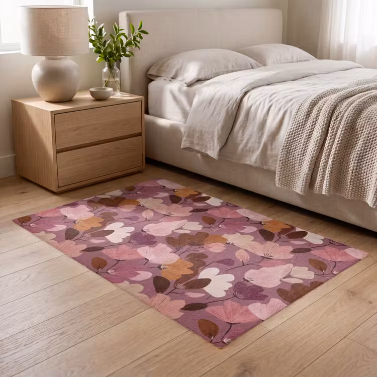 Vloerkleed - Bloem - Patroon - Roze — 6