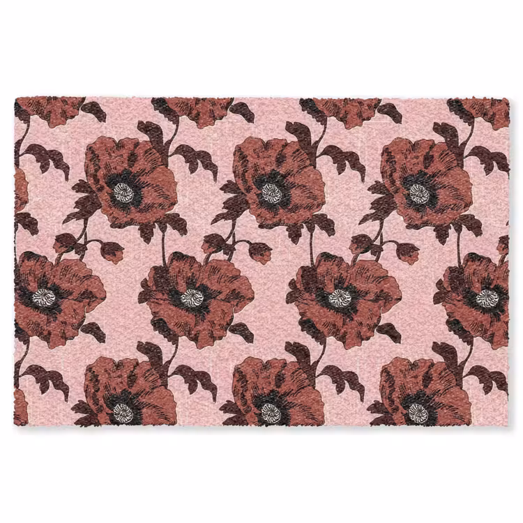 Vloerkleed - Bloemen - Retro - Rood — 1
