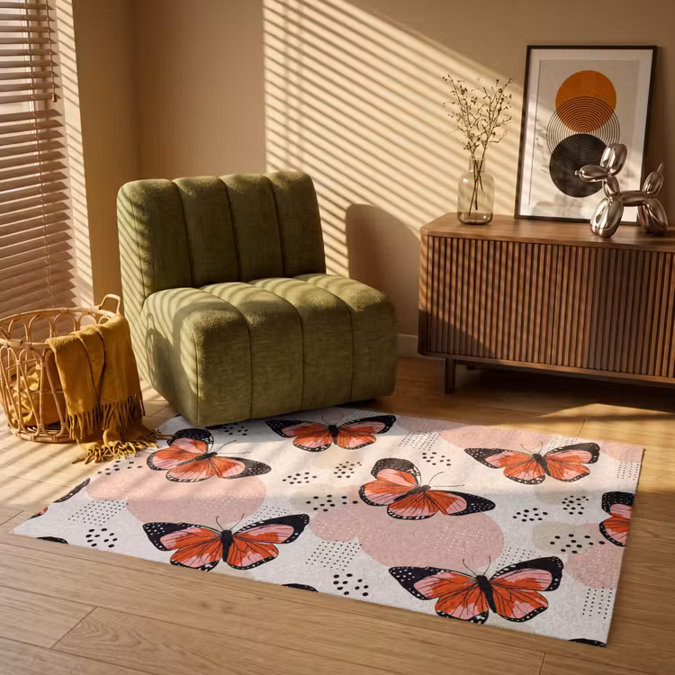 Vloerkleed - Vlinders - Retro - Kleurrijk — 2