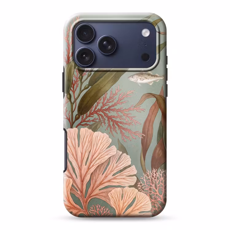 Telefoonhoesje Toughcase - Onderwater - Planten - Vis - Vintage - Groen — 1