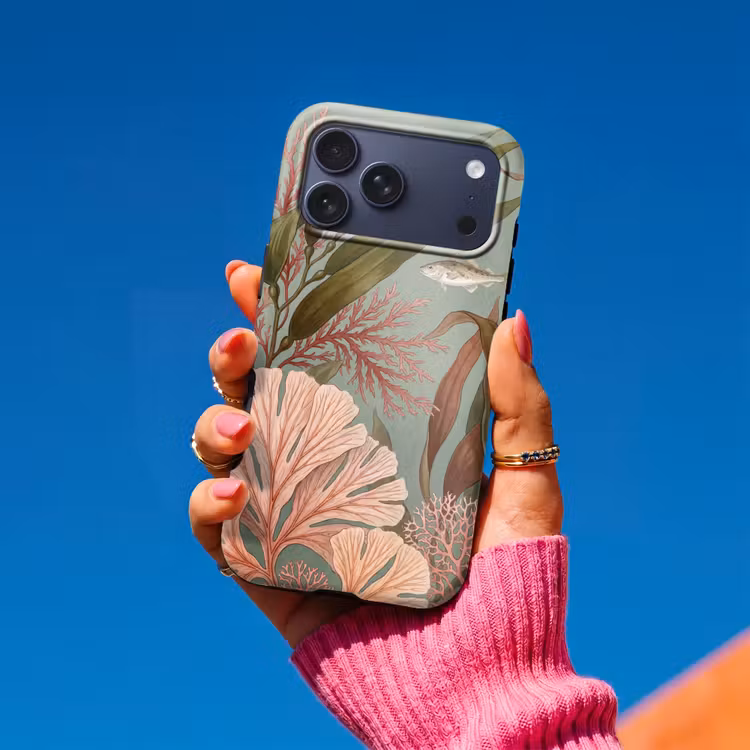 Telefoonhoesje Toughcase - Onderwater - Planten - Vis - Vintage - Groen — 2