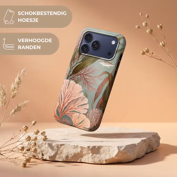 Telefoonhoesje Toughcase - Onderwater - Planten - Vis - Vintage - Groen — 5