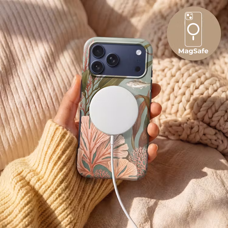 Telefoonhoesje Toughcase - Onderwater - Planten - Vis - Vintage - Groen — 8