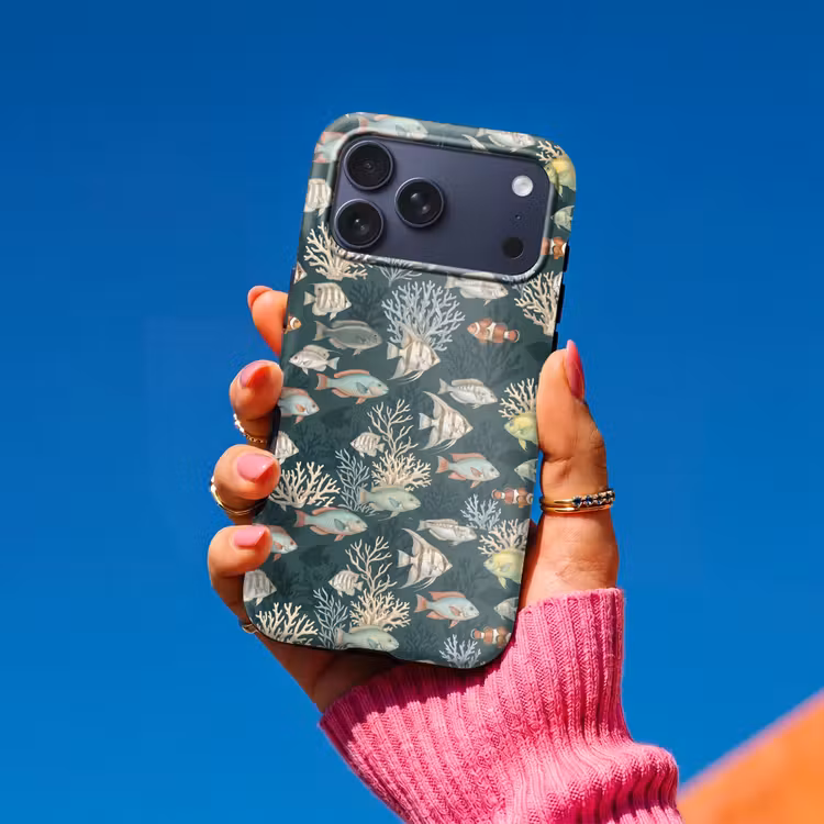 Telefoonhoesje Toughcase - Vis - Koraal - Onderwater - Illustratie — 2