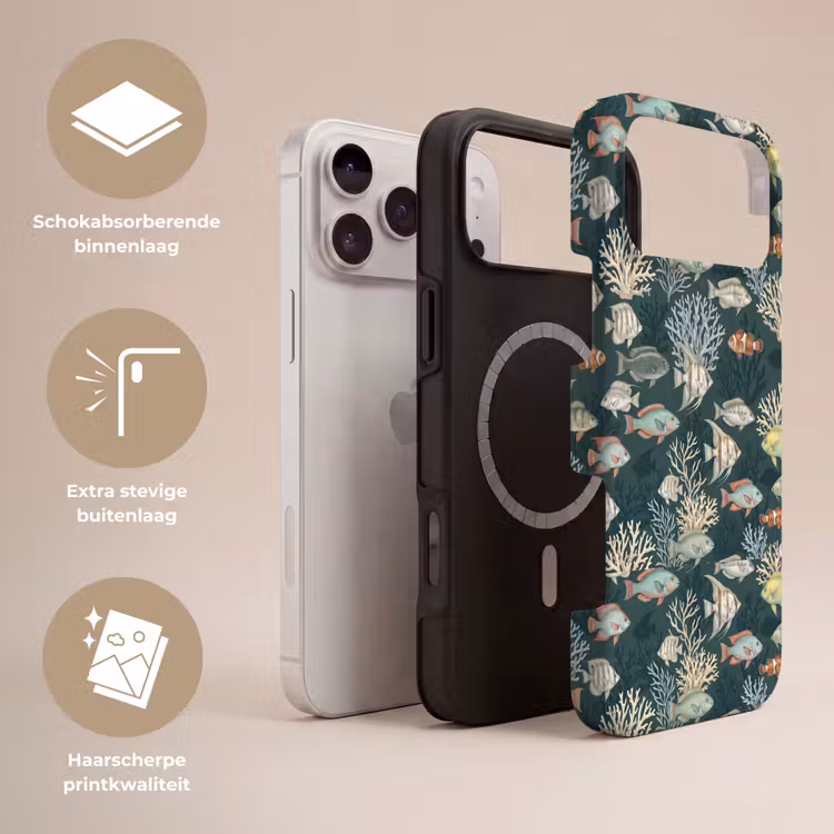 Telefoonhoesje Toughcase - Vis - Koraal - Onderwater - Illustratie — 3