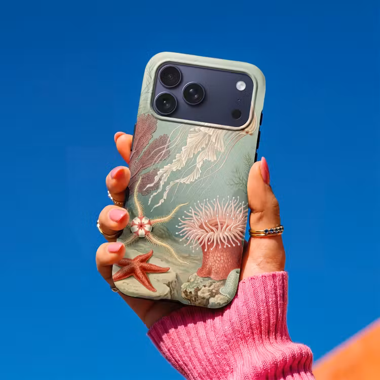 Telefoonhoesje Toughcase - Zeeleven - Kwal - Onderwater - Illustratie - Beige — 2