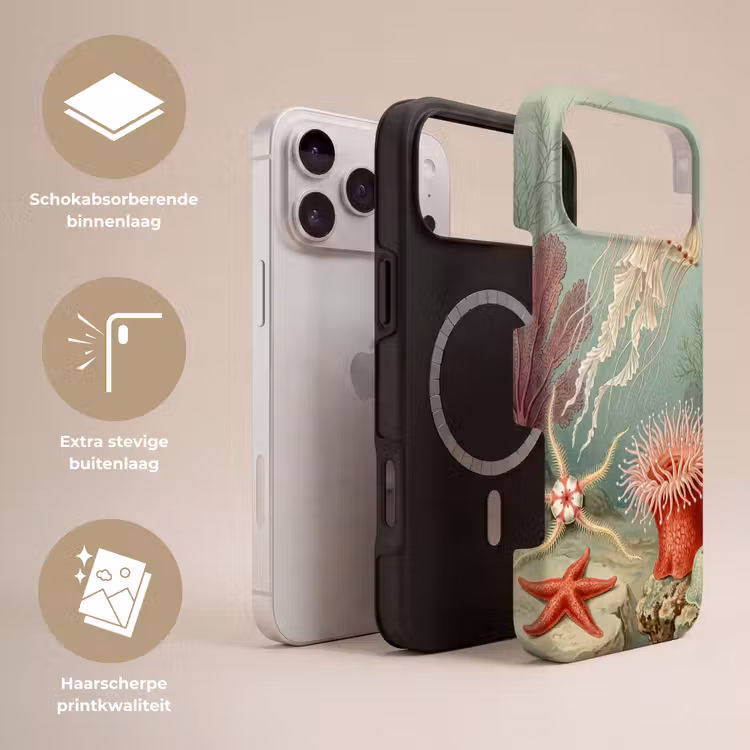Telefoonhoesje Toughcase - Zeeleven - Kwal - Onderwater - Illustratie - Beige — 3