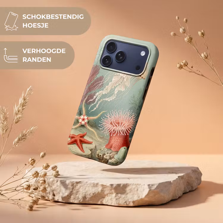 Telefoonhoesje Toughcase - Zeeleven - Kwal - Onderwater - Illustratie - Beige — 5