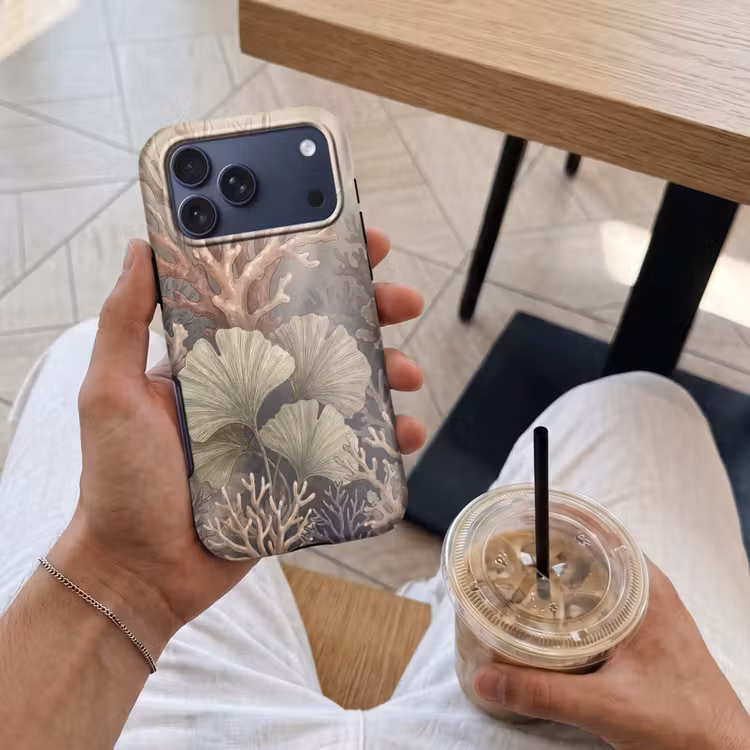 Telefoonhoesje Toughcase - Plant - Bladeren - Zee - Illustratie - Groen — 4