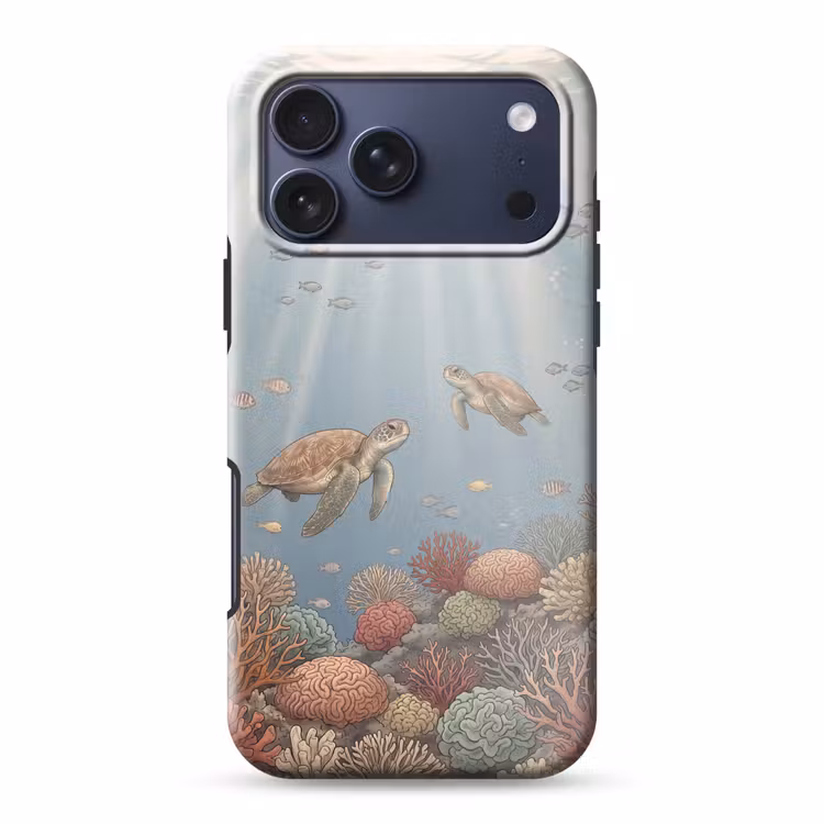 Telefoonhoesje Toughcase - Schildpad - Onderwater - Natuur - Illustratie — 1