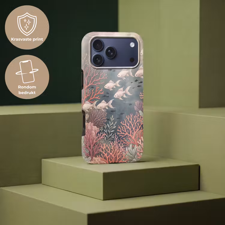 Telefoonhoesje Toughcase - Vis - Koraal - Onderwater - Illustratie - Vintage — 7