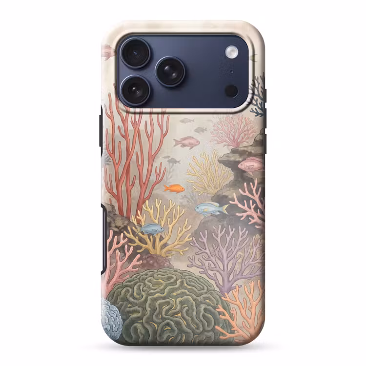 Telefoonhoesje Toughcase - Vis - Koraalrif - Onderwaterwereld - Illustratie — 1