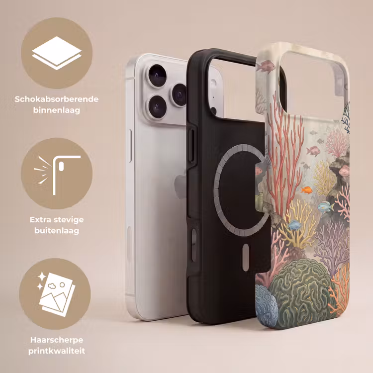 Telefoonhoesje Toughcase - Vis - Koraalrif - Onderwaterwereld - Illustratie — 3
