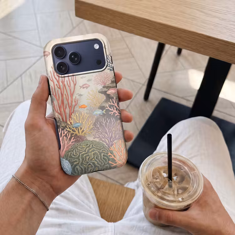 Telefoonhoesje Toughcase - Vis - Koraalrif - Onderwaterwereld - Illustratie — 4