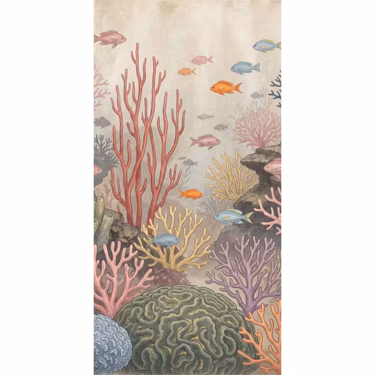 Behang - Vis - Koraalrif - Onderwaterwereld - Illustratie — 2