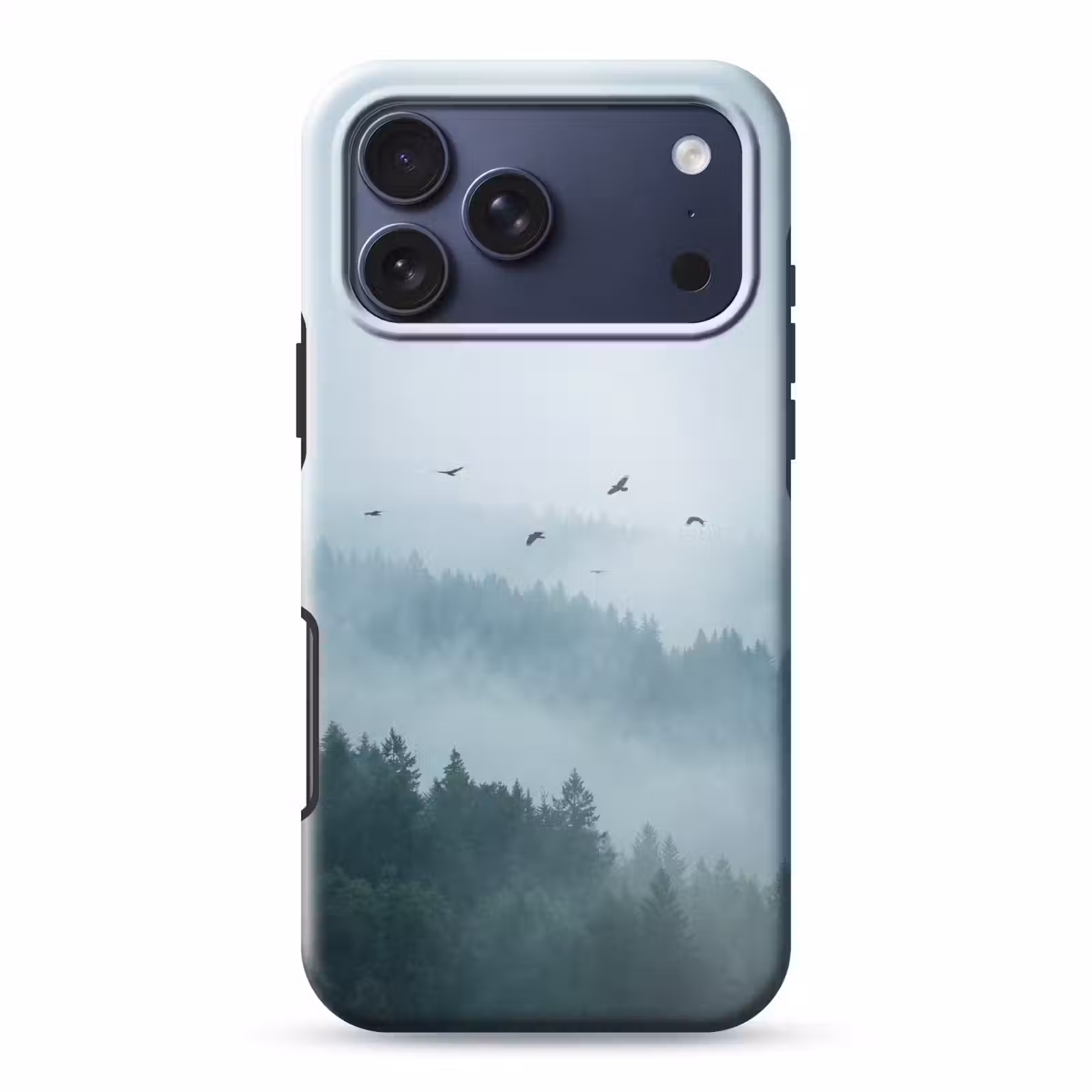 Telefoonhoesje Toughcase - Bos - Mist - Vogels - Natuur - Groen — 1