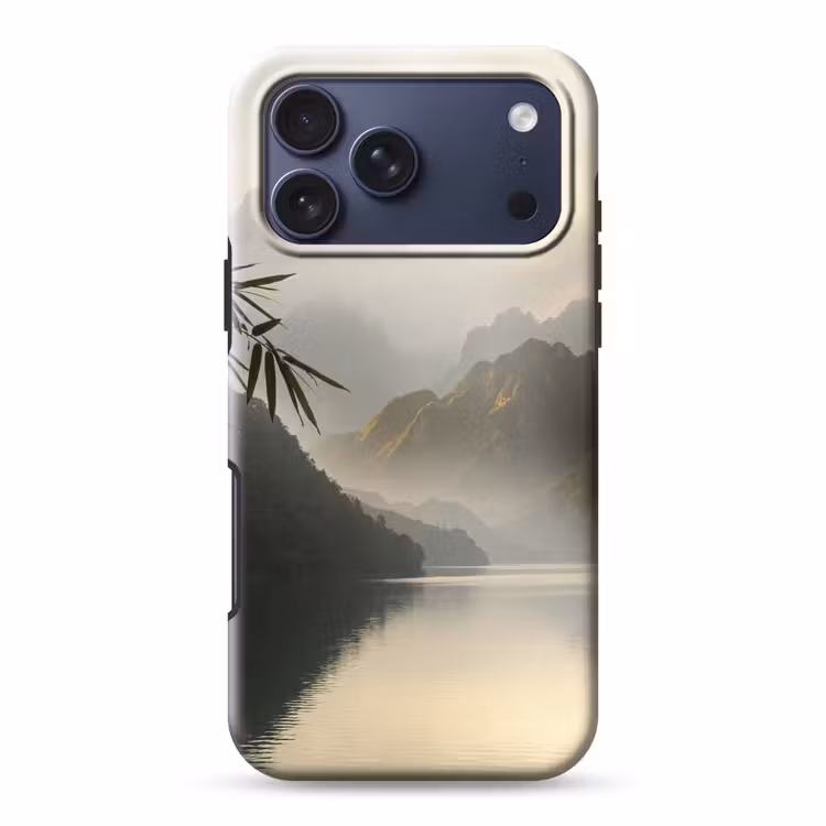 Telefoonhoesje Toughcase - Bergen - Water - Mist - Natuur - Landschap — 1