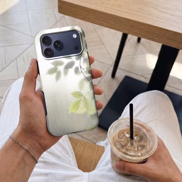 Telefoonhoesje Toughcase - Blad - Schaduw - Natuur - Abstract - Groen — 4