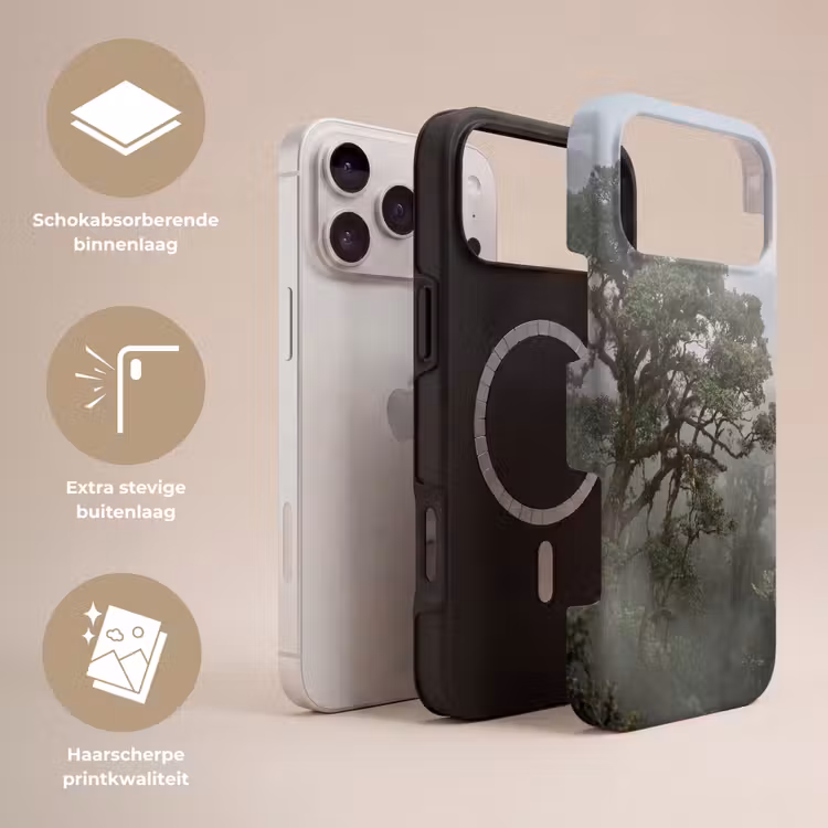 Telefoonhoesje Toughcase - Boom - Mistig - Bos - Groen - Natuur — 3