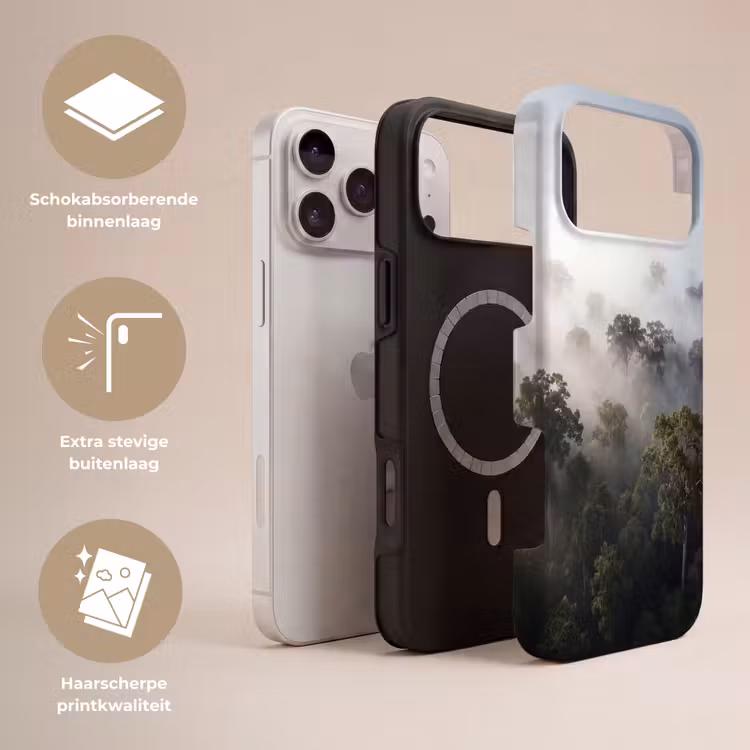 Telefoonhoesje Toughcase - Bos - Mist - Natuur - Groen — 3