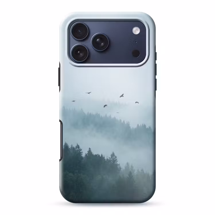 Telefoonhoesje Toughcase - Bos - Mist - Vogels - Natuur - Groen — 1