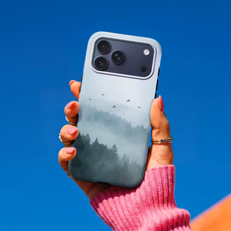 Telefoonhoesje Toughcase - Bos - Mist - Vogels - Natuur - Groen — 2