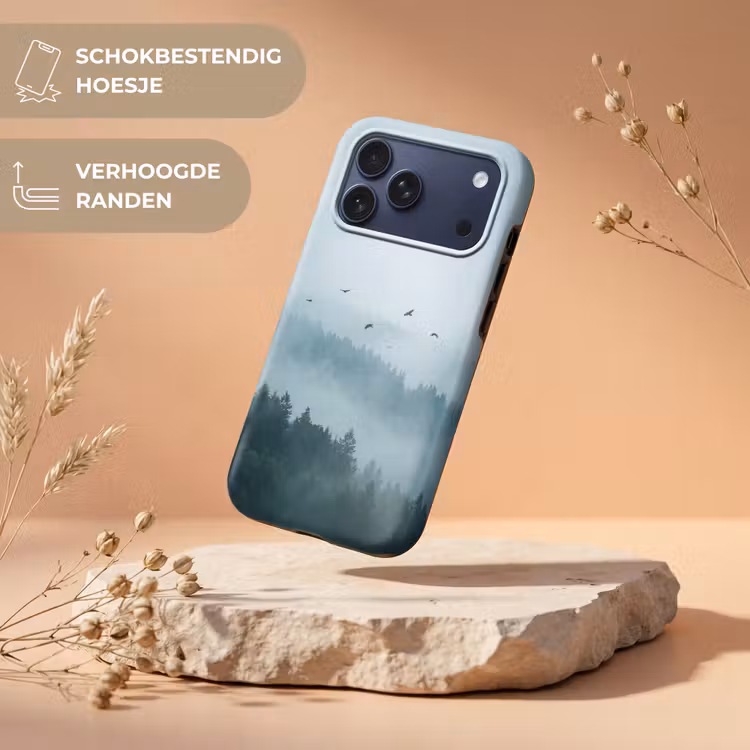 Telefoonhoesje Toughcase - Bos - Mist - Vogels - Natuur - Groen — 5