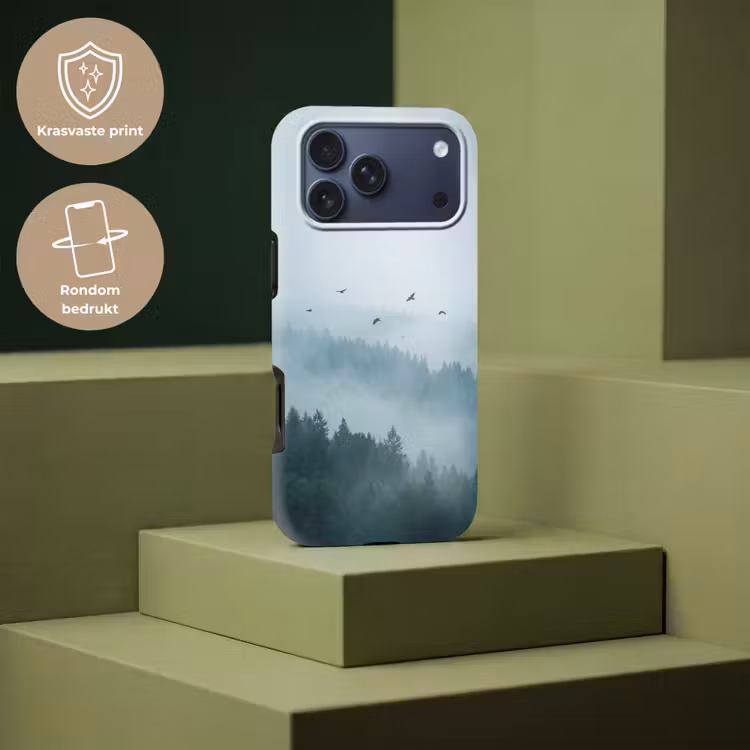 Telefoonhoesje Toughcase - Bos - Mist - Vogels - Natuur - Groen — 7