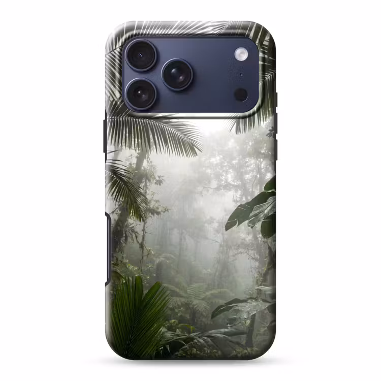 Telefoonhoesje Toughcase - Natuur - Jungle - Mist - Groen - Bladeren — 1