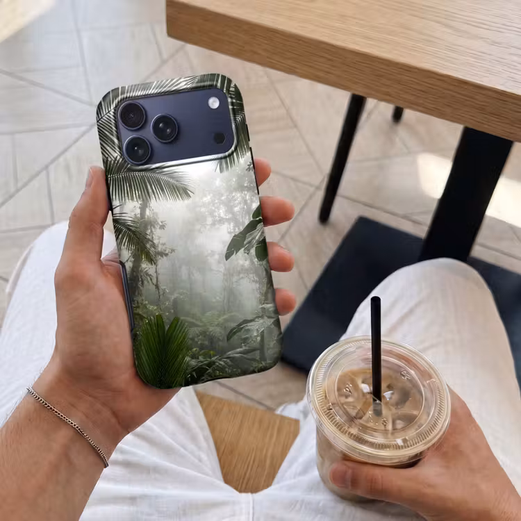 Telefoonhoesje Toughcase - Natuur - Jungle - Mist - Groen - Bladeren — 4