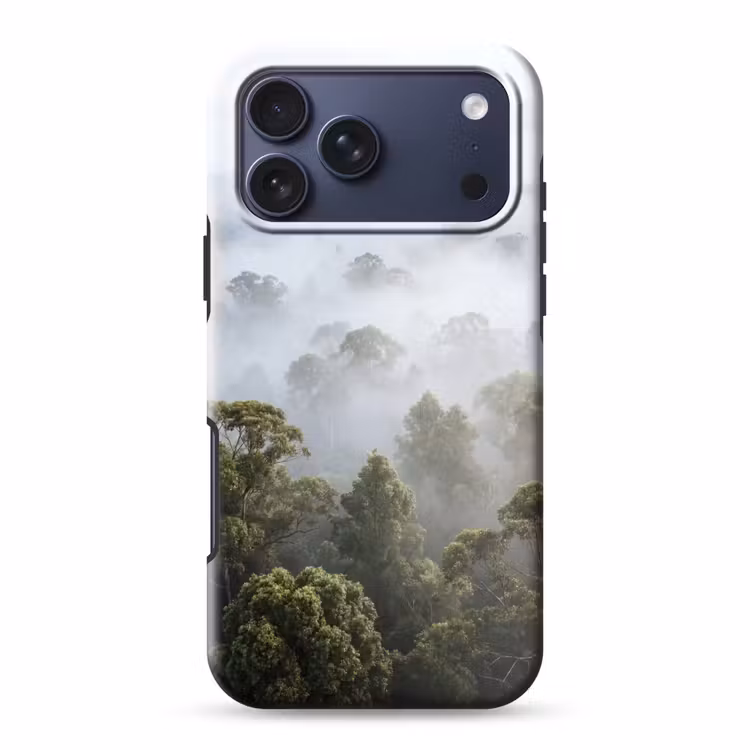 Telefoonhoesje Toughcase - Natuur - Mist - Bos - Ochtend - Goud — 1