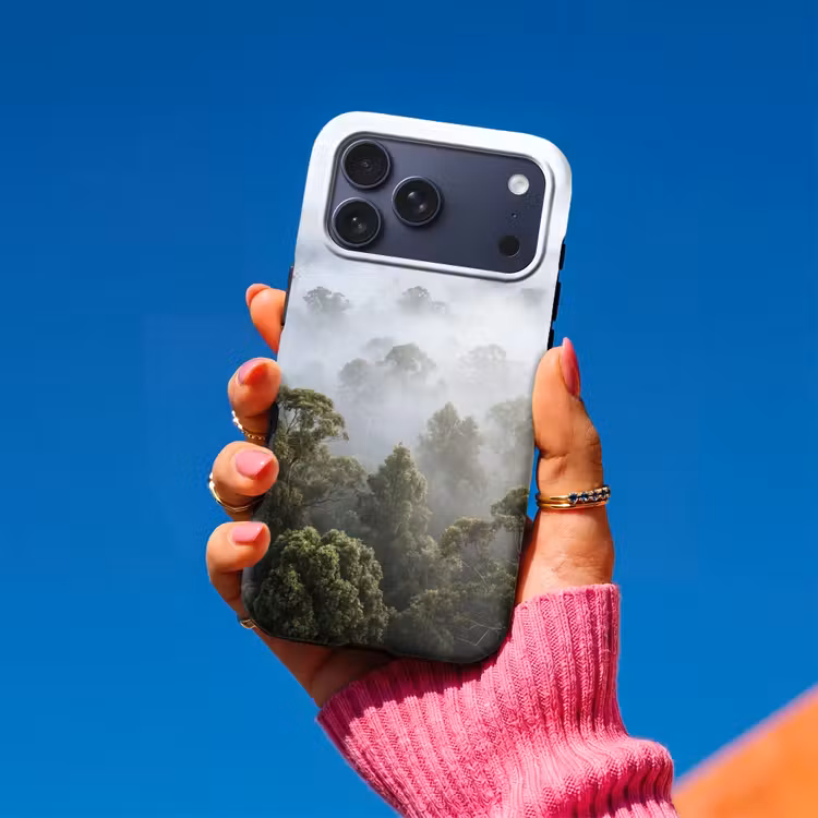 Telefoonhoesje Toughcase - Natuur - Mist - Bos - Ochtend - Goud — 2