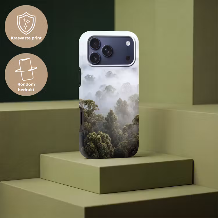 Telefoonhoesje Toughcase - Natuur - Mist - Bos - Ochtend - Goud — 7