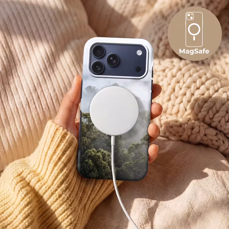 Telefoonhoesje Toughcase - Natuur - Mist - Bos - Ochtend - Goud — 8