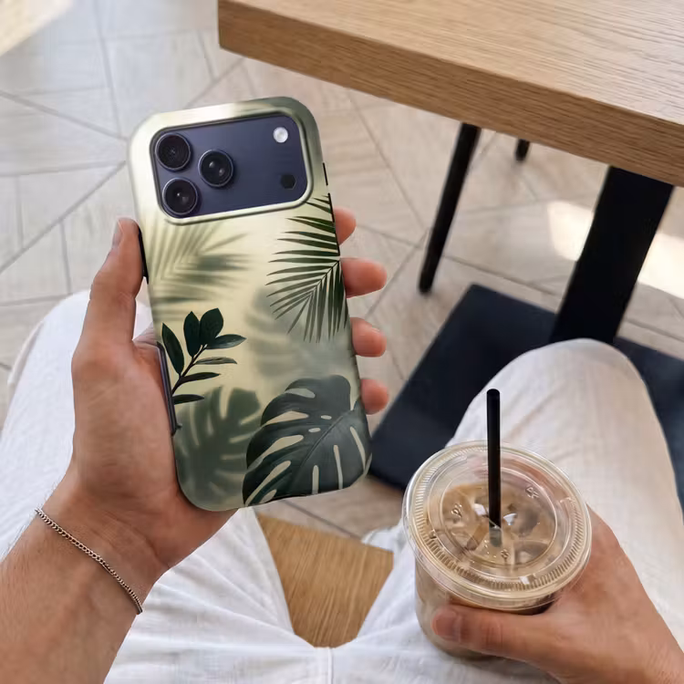 Telefoonhoesje Toughcase - Planten - Bladeren - Schaduwen - Groen - Modern — 4