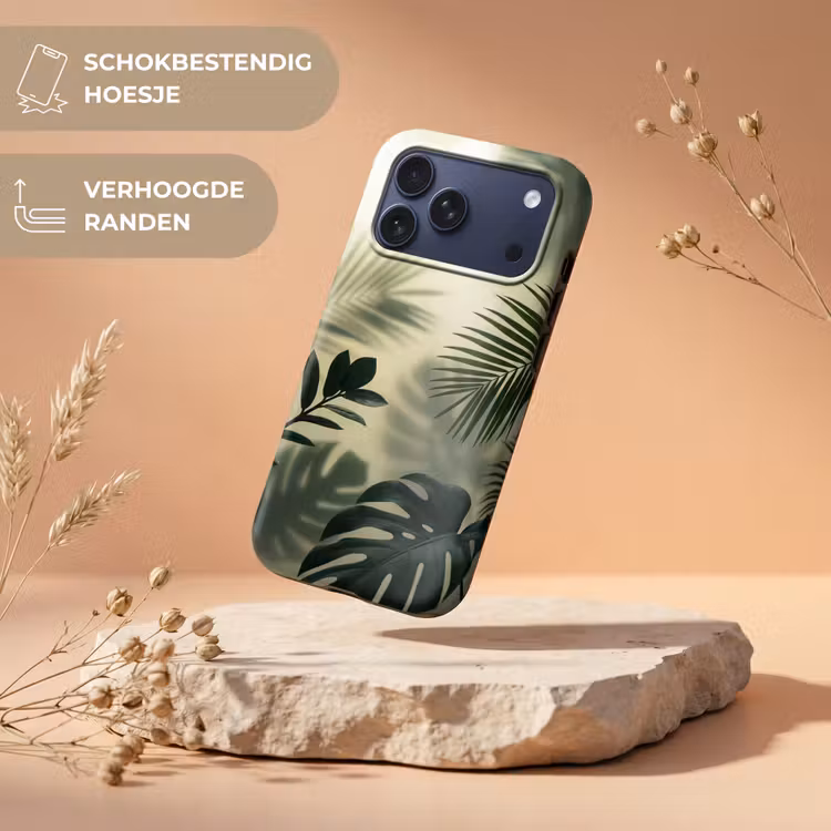 Telefoonhoesje Toughcase - Planten - Bladeren - Schaduwen - Groen - Modern — 5